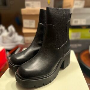 Sun + Stone Black Verityyp Heeled Boots with Chunky Heel